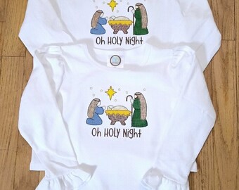 Christmas Away In A Manger Oh Holy Night shirt