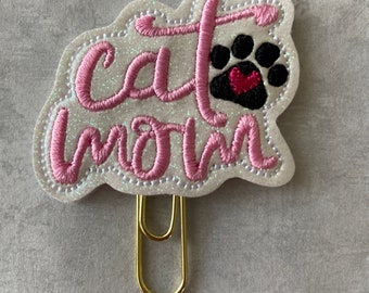 Cat Mom Planner Clips, Planner Clip, Bookmark, Planner Accessory, page marker, cat mom