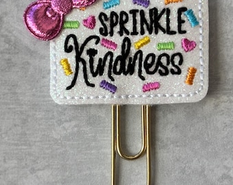 Planner Clip, Paper Clip Planner Clip, Accessory For Planners, Organizer Clip, Book Marker,  Sprinkle kindness planner clip