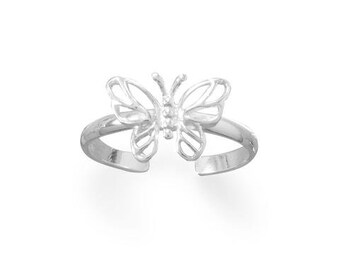 Toe Ring / Pretty Butterfly Design Toe Ring  / Sterling Silver Toe Ring / Summer Jewelry / Body Jewelry / Foot Jewelry / Jewelry For Her