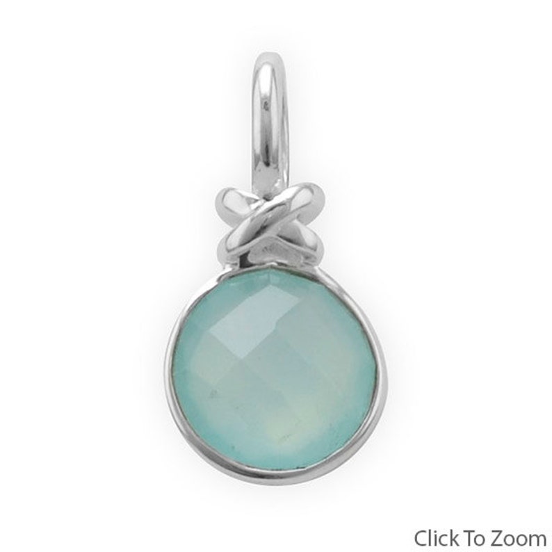 Chalcedony Pendant, Gemstone, Sacred Stone, Nurturing Stone, Energy Stone, Faceted Sea Green Chalcedony Pendant, Gift For Women, Unique Gift image 1