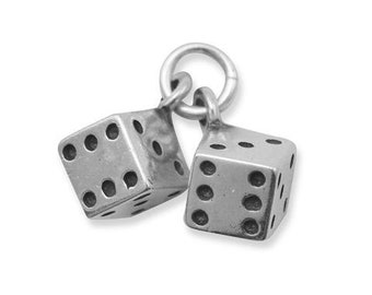 Dice Charm, Pair of Dice Charm, Dice Set Charm, Hobby Charm, Collectible Charm, Gift Charm, Charm For Dice Players, Lucky Dice Charm Set