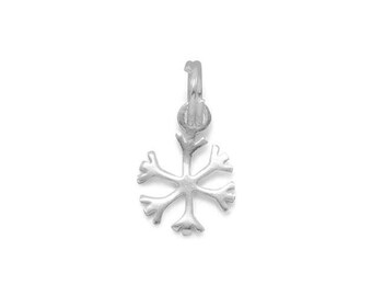 Polished Sterling Silver Snowflake Charm, Christmas, Holiday, Collectible, Keepsake, Stocking Stuffer, Bracelet Charm, Necklace Charm