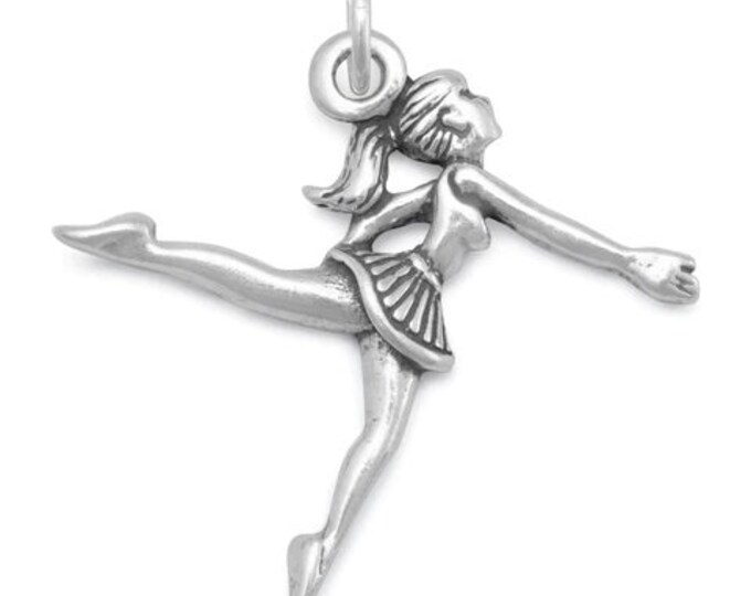Dancer Charm, Female Dancer Charm, Sterling Silver Dancer Charm, Gift