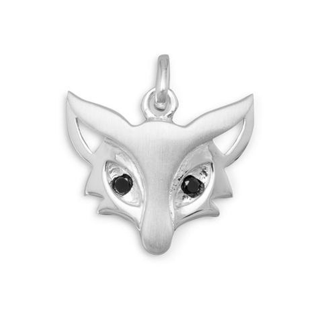 Fox Pendant, Fox Charm, Satin Finish Fox, Fox Head Pendant, Jewelry