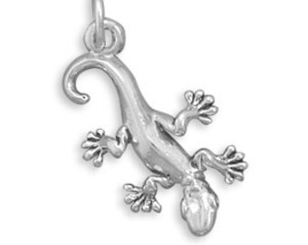 Gecko Charm  - Bracelet Charm - Necklace Pendant - Jewelry - Accessory - Findings - Supplies - Jewelry Making - Crafts - Unique Gift Charm