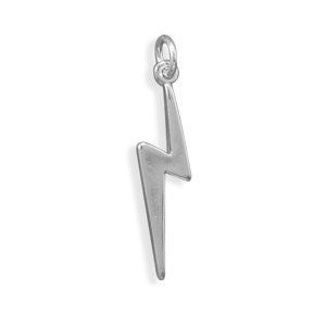 Lightning Bolt Charm - Weather Charm / Storm Charm / Thunder / Lightning / Sterling Silver / Jewelry / Accessory / Finding / Supply / Gift