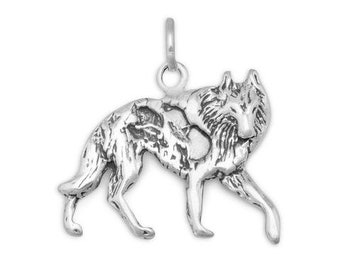 Wolf Charm / Standing Wild Wolf Charm / Collectible / Keepsake / Jewelry / Accessory / Bracelet Charm / Necklace Pendant / Wildlife Charm