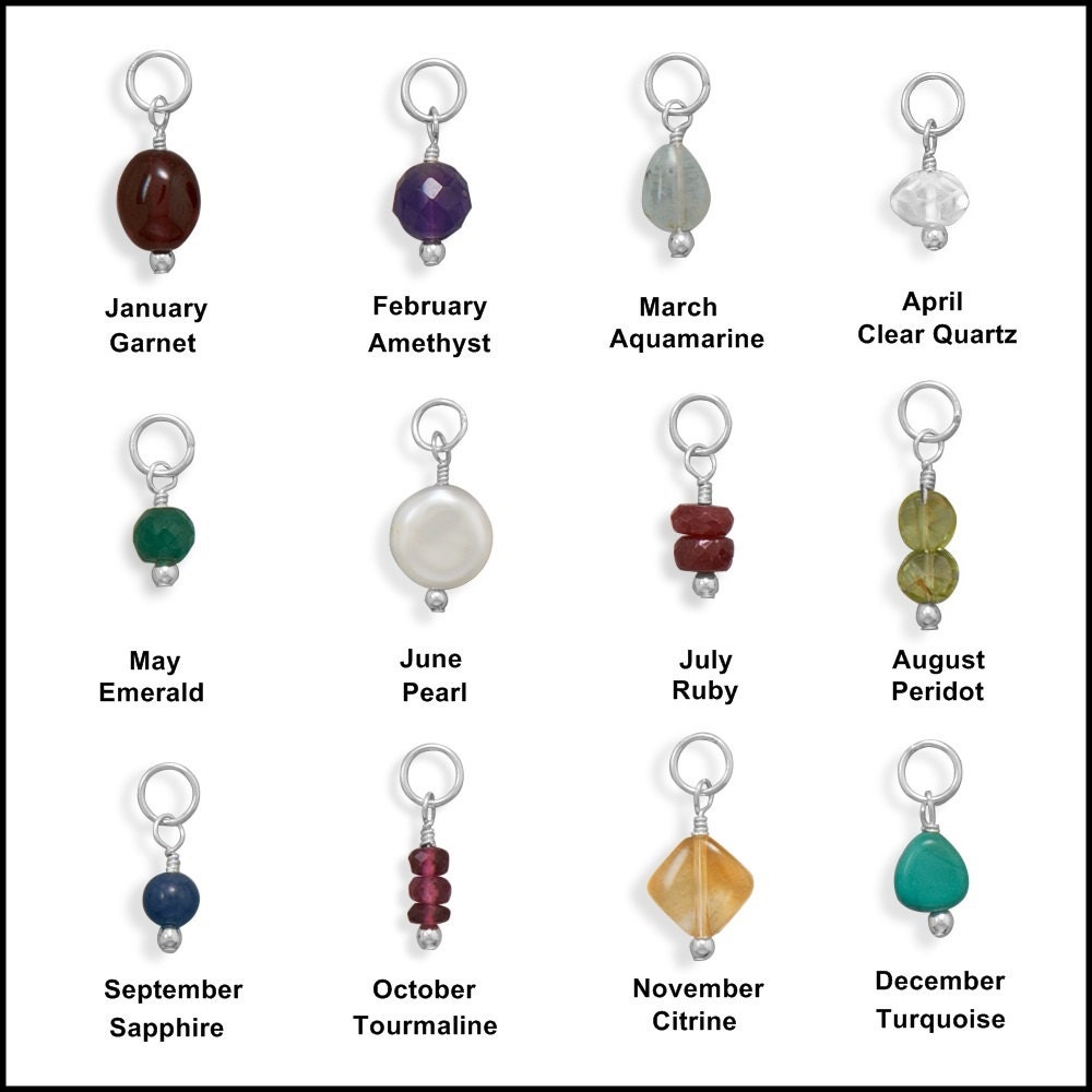 Birthstone Charms Assorted Birthstone Charms January Etsy