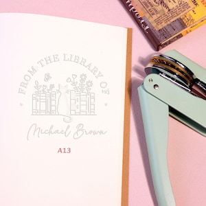 Embosseur de livres personnalisé Embosseuse de livres chat Embosseuse Library Embosseuse Library Of Book ｜ Embosseuse Ex Libris Cadeaux pour les amoureux des livres