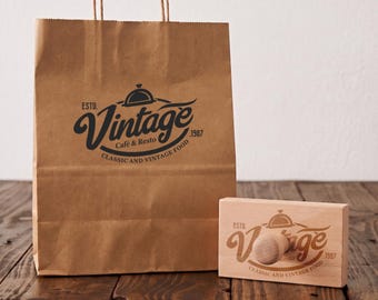 Timbro grande personalizzato con logo - Timbro professionale per branding, per imballaggi e scatole, partecipazioni di nozze, piccole imprese