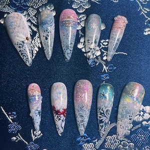 Love and Deepspace Wedding Press On Nails