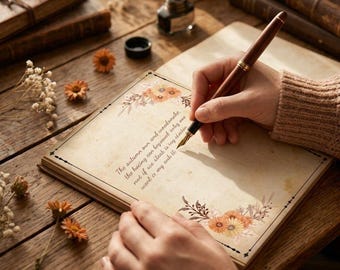 ヴィンテージフローラルジャーナルページ印刷可能セット | アンティーク調の便箋セット | コテージコアスクラップブック用紙 | 美的センスあふれる無地の便箋 PDF JPG