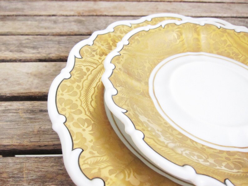 Vintage Gold Plate and Saucer Set Schaubach Kunst Antique Etsy