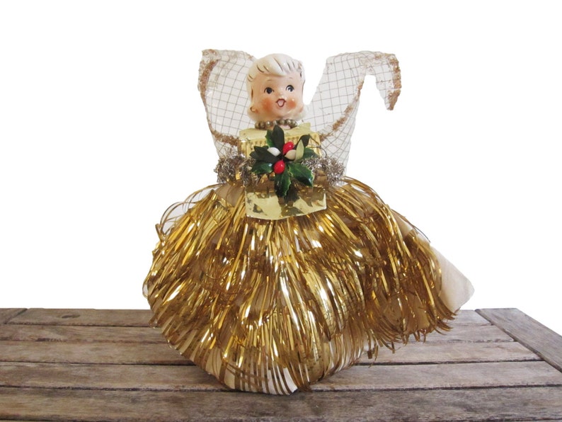 Vintage Midcentury Angel Christmas Tree Topper Cone and Etsy