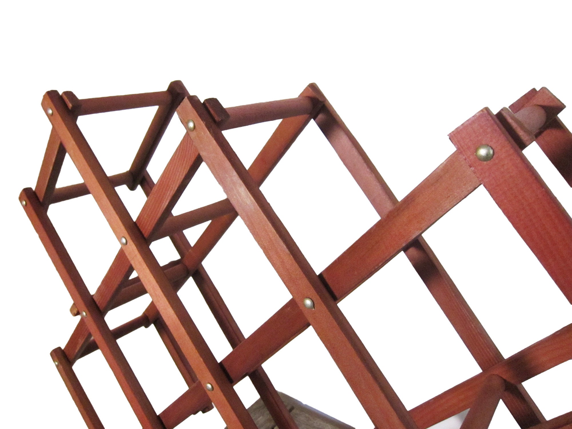 Extra Large Vintage Wine Rack Mid Century Wood Accordion Etsy