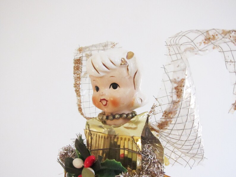 Vintage Midcentury Angel Christmas Tree Topper Cone and Etsy
