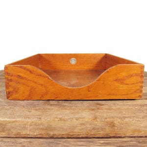 Archivador vintage de Wernicke con forma de globo terráqueo - Caja de madera con cola de milano - Organizador de escritorio - Bandeja de entrada para cartas - Archivador rústico de madera