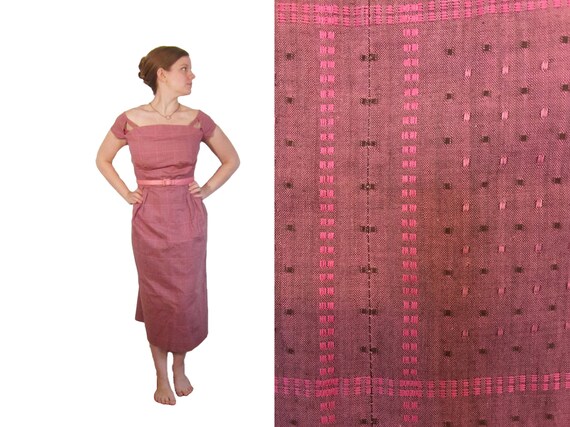 Vintage 1970s70s Bubblegum Pink Cap Sleeve Velour Dress