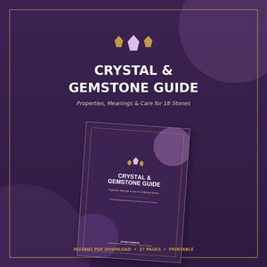 Crystal Gemstone Guide Printable | Crystal Meanings Journal | Chakra Chart Birthstone List | Digital Download PDF | Healing Stone Reference