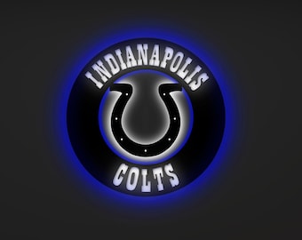 Colts, Indianapolis Colts, Metal Sign, Illuminated, Sports Team Sign, NFL, American Football Team, ManCave Art, Metal Wall Art, Wall Decor