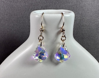 ELABORATED AURORA • Earrings • Swarovski Crystal • Victorian • Gold