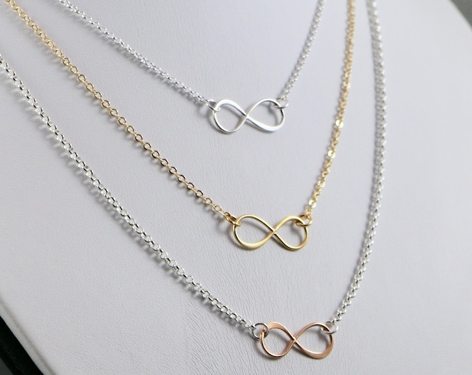 Featured listing image: INFINITE LOVE • Necklace • Gold-fill • Sterling Silver • Rose Gold • Minimalist