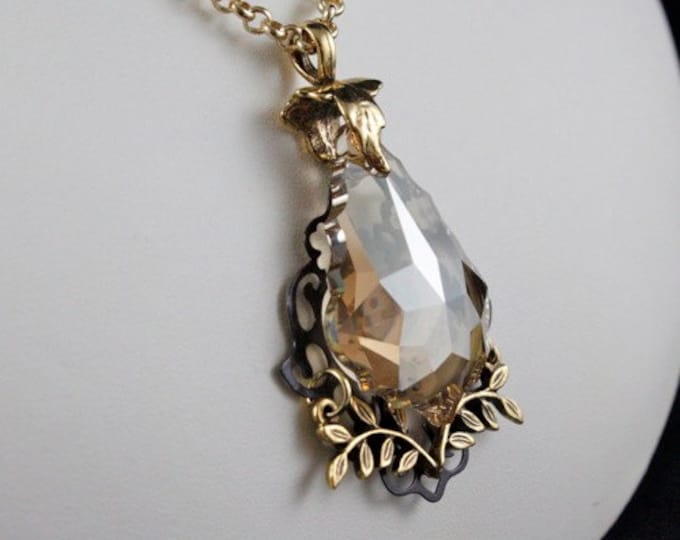 Featured listing image: AUTUMN SUNSHINE | Necklace | Pendant| Swarovski Crystal | Gold-fill | Brass