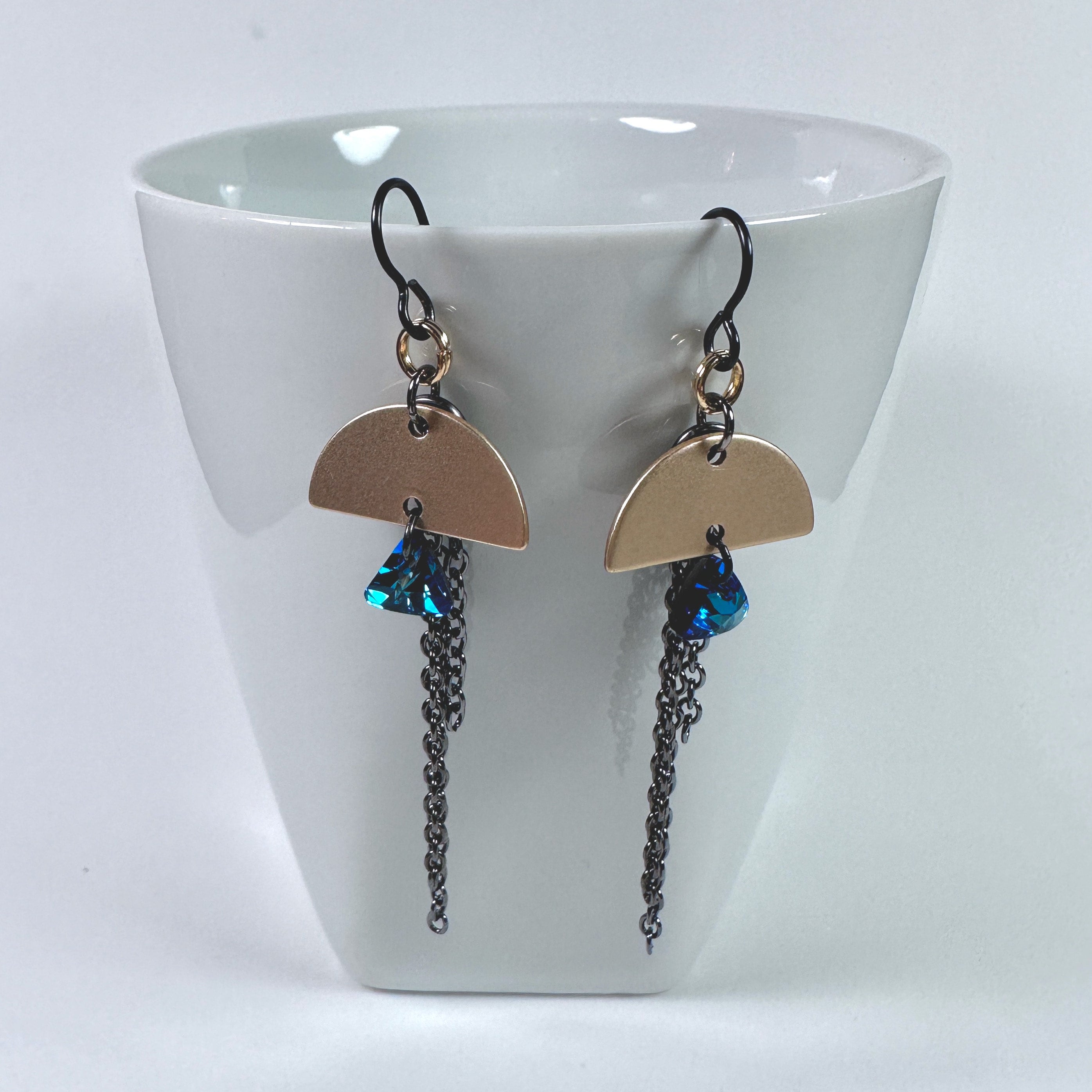 Flower Earrings with Swarovski(R) Crystal Turquoise-Color Sterling Silver Flower Earrings with Swarovski(R) Crystal Turquoise-Color Sterling Silver