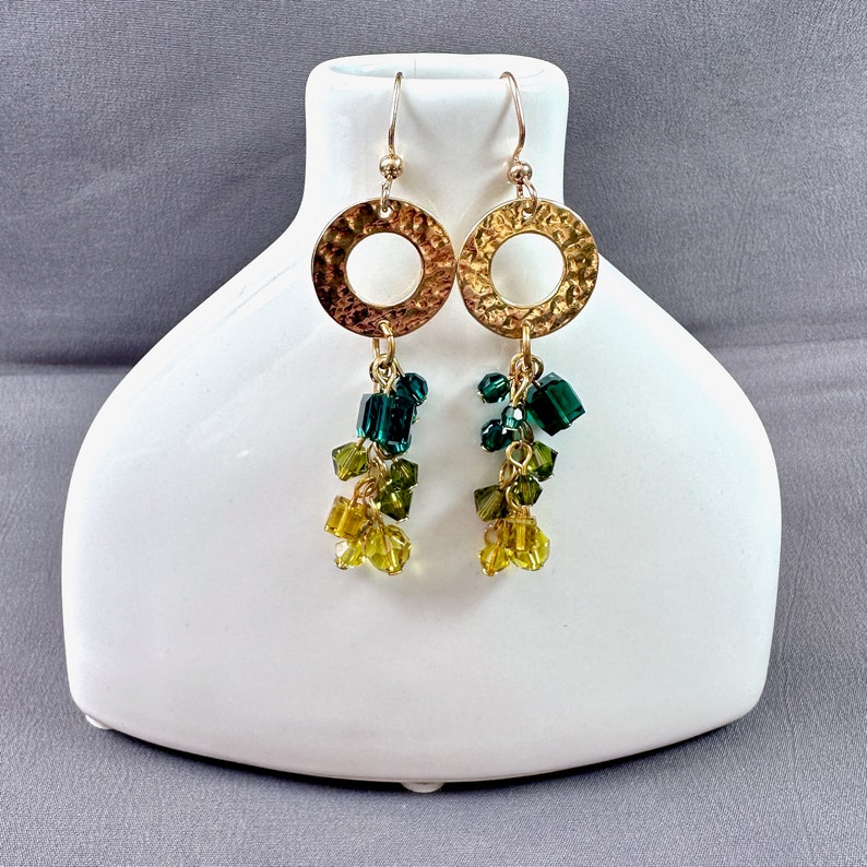 IVY DANGLE Earrings Swarovski Crystal Gold-filled image 6