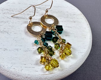 IVY DANGLE • Earrings • Swarovski Crystal • Gold-filled