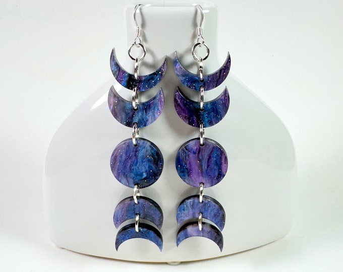 Featured listing image: GALAXY • Earrings • Acrylic • Sterling Silver • Cosmic • Celestial