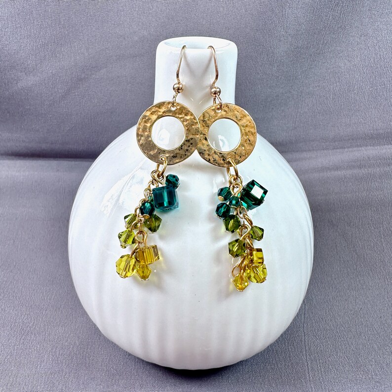 IVY DANGLE Earrings Swarovski Crystal Gold-filled image 4