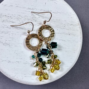 IVY DANGLE Earrings Swarovski Crystal Gold-filled image 2