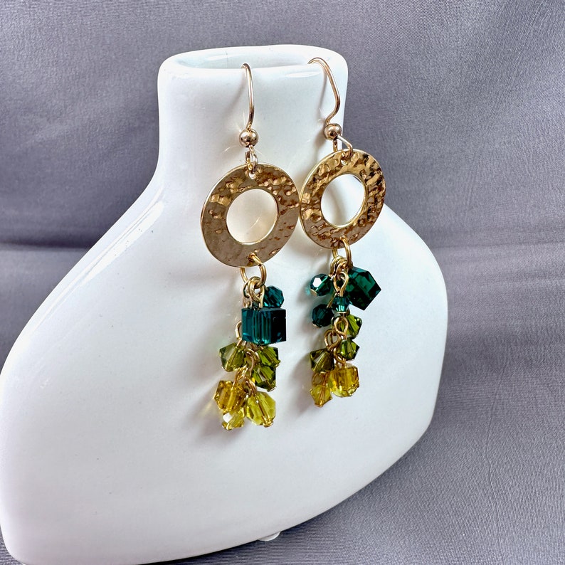 IVY DANGLE Earrings Swarovski Crystal Gold-filled image 5