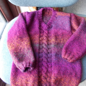 Child's hand knitted sweater/child's hand knitted jumper child's cable jumper, image 1