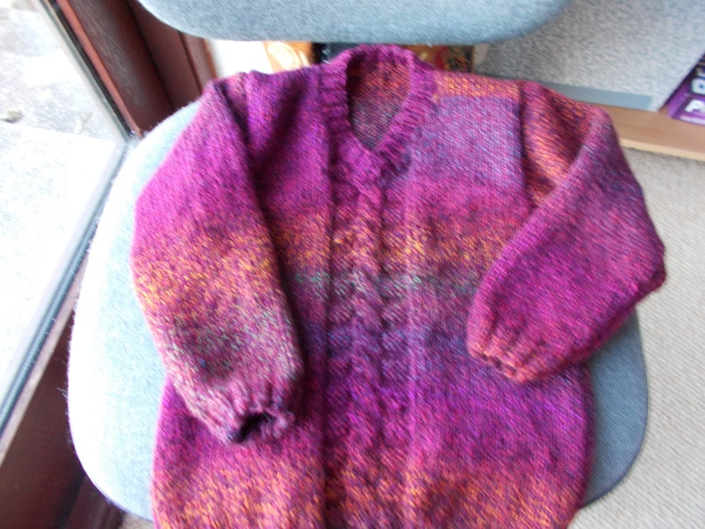 Child's hand knitted sweater/child's hand knitted jumper child's cable jumper, image 1
