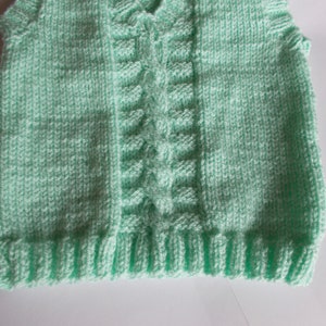 Child's hand knitted slipover, child's tank top. child's cable top , Hand knitted vest top, child's knitted waistcoat image 2
