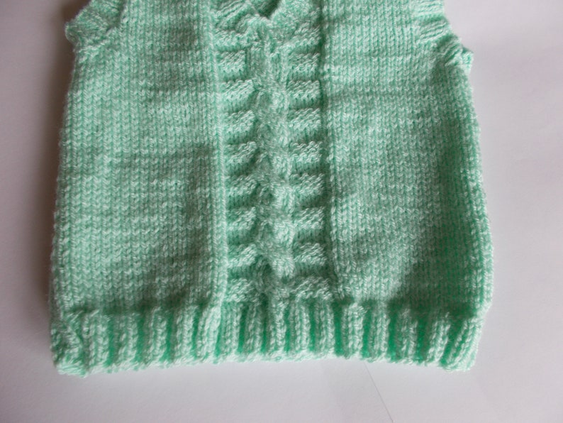 Child's hand knitted slipover, child's tank top. child's cable top , Hand knitted vest top, child's knitted waistcoat image 2