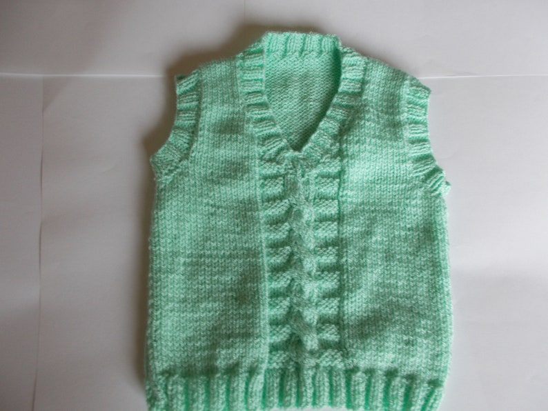 Child's hand knitted slipover, child's tank top. child's cable top , Hand knitted vest top, child's knitted waistcoat image 6