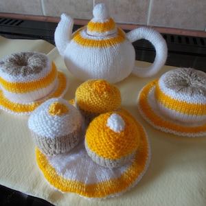 knitted play tea set , Tea for two, Tea party, Play food image 1