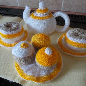 knitted play tea set , Tea for two, Tea party, Play food image 5