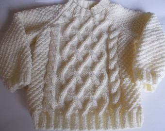 Child's hand knitted sweater/child's  hand knitted  jumper  child's cable jumper, Hand knitted sweater, Aran sweater