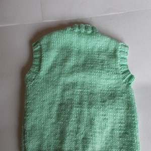 Child's hand knitted slipover, child's tank top. child's cable top , Hand knitted vest top, child's knitted waistcoat image 5