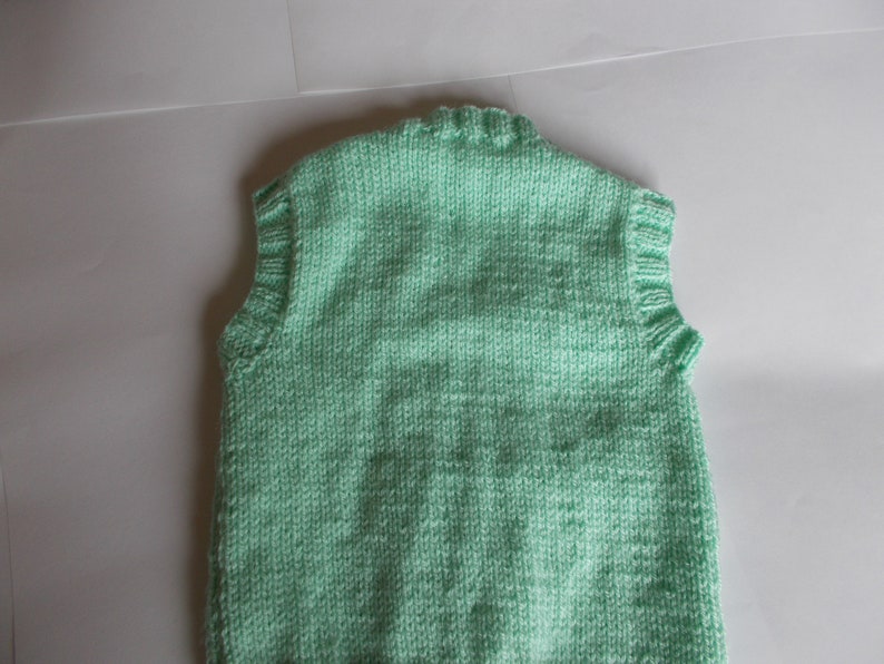 Child's hand knitted slipover, child's tank top. child's cable top , Hand knitted vest top, child's knitted waistcoat image 5