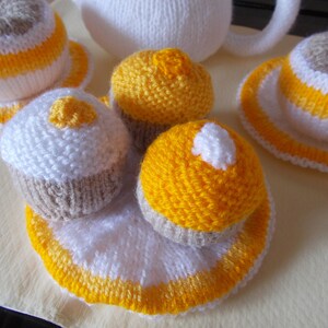 knitted play tea set , Tea for two, Tea party, Play food image 4