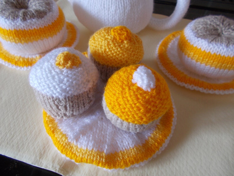 knitted play tea set , Tea for two, Tea party, Play food image 4