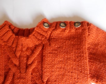 Child's hand knitted sweater/child's  hand knitted  jumper  child's cable jumper,