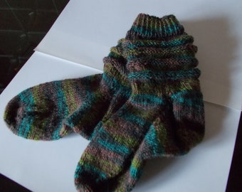 children' s hand knitted socks,Childs socks in  wool and acrylic mix,childs soft knitted socks. Child's slouch socks