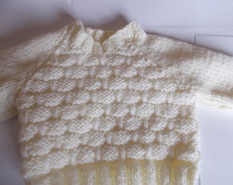 Baby knitted jumper,  Baby sweater, Baby knitwear Baby aran jumper